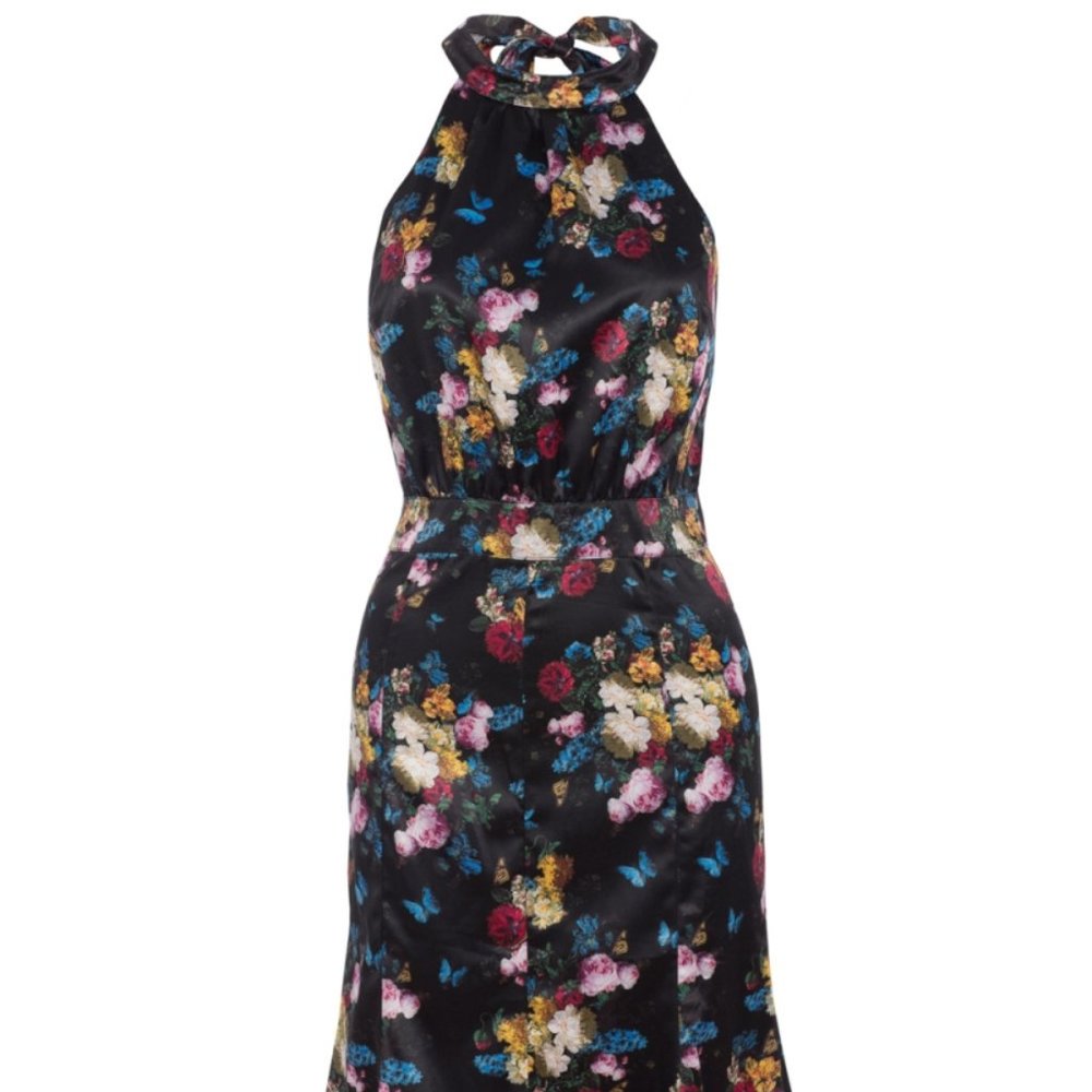 NWT Voodoo Vixen Liana Retro Floral Halter Dress L